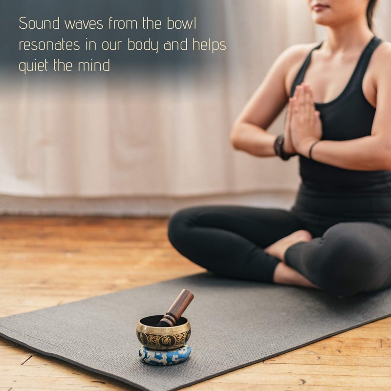 Wish Well Tibetan Singing Bowl Set 4" â€“ Handcrafted in Nepal with Storage Case â€“ Meditation Sound Bowl for Sound Healing, Sound Bath, Reiki, Yoga, Mindfulness & Meditation Accessories - Image 2
